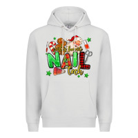 Dove Grey santas favorite nail tech Premium Hoodie - MaliasSmallBusiness
