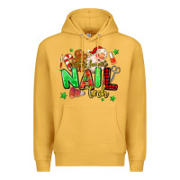 Mustard santas favorite nail tech Premium Hoodie - MaliasSmallBusiness