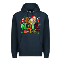 Navy santas favorite nail tech Premium Hoodie - MaliasSmallBusiness