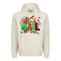 Oatmeal Heather santas favorite nail tech Premium Hoodie - MaliasSmallBusiness