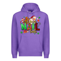 Purple santas favorite nail tech Premium Hoodie - MaliasSmallBusiness