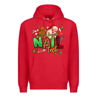 Red santas favorite nail tech Premium Hoodie - MaliasSmallBusiness
