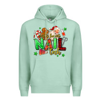 Seafoam santas favorite nail tech Premium Hoodie - MaliasSmallBusiness