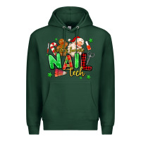 Sports Green santas favorite nail tech Premium Hoodie - MaliasSmallBusiness