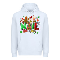 White santas favorite nail tech Premium Hoodie - MaliasSmallBusiness