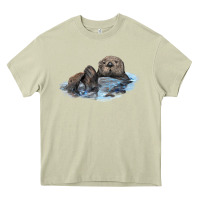Mossy california sea otter Heavy Core Tee - LillyAllenDesigns