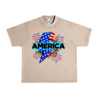 French Oak America with lightning bolt Urban Heavy Tee - Zillion Design Studio