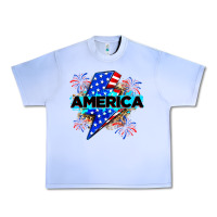 Grape Ice America with lightning bolt Urban Heavy Tee - Zillion Design Studio
