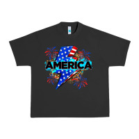 Pigment Black America with lightning bolt Urban Heavy Tee - Zillion Design Studio