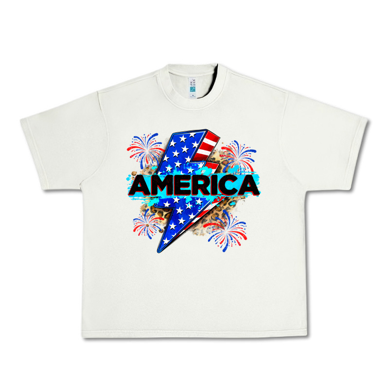 America With Lightning Bolt Urban Heavy Tee by Zillion Design Studio | Teevron