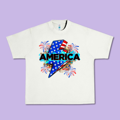 America With Lightning Bolt Urban Heavy Tee Designed By Zillion Design Studio
