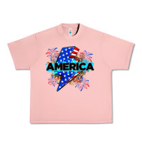 Salmon America with lightning bolt Urban Heavy Tee - Zillion Design Studio