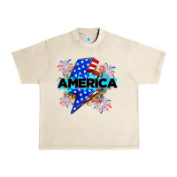 Sandshell America with lightning bolt Urban Heavy Tee - Zillion Design Studio