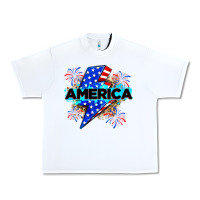 White America with lightning bolt Urban Heavy Tee - Zillion Design Studio