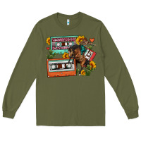 Army Green rodeo sunflower cactus cassette Long Sleeve Tee - FaDigitalArtStudio