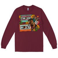 Burgundy rodeo sunflower cactus cassette Long Sleeve Tee - FaDigitalArtStudio