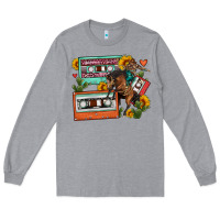 Heather Grey rodeo sunflower cactus cassette Long Sleeve Tee - FaDigitalArtStudio