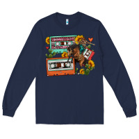 Navy rodeo sunflower cactus cassette Long Sleeve Tee - FaDigitalArtStudio