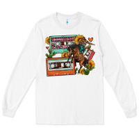 White rodeo sunflower cactus cassette Long Sleeve Tee - FaDigitalArtStudio