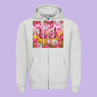 Hour Breast Cancer Bra Zipper Hoodie Designed By Artiststas