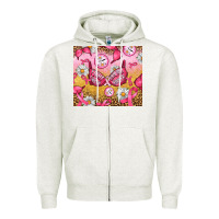 Oatmeal Heather Hour Breast Cancer Bra Zipper Hoodie - Artiststas