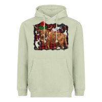 Matcha christmas highland cow Heavyweight Hoodie - BarkalooDesign
