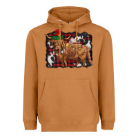 Christmas Highland Cow Heavyweight Hoodie | Teevron