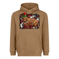 Toasted Coconut christmas highland cow Heavyweight Hoodie - BarkalooDesign