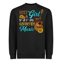 Black just a girl who loves country music Heavyweight Sweatshirt - texasbilliewilder