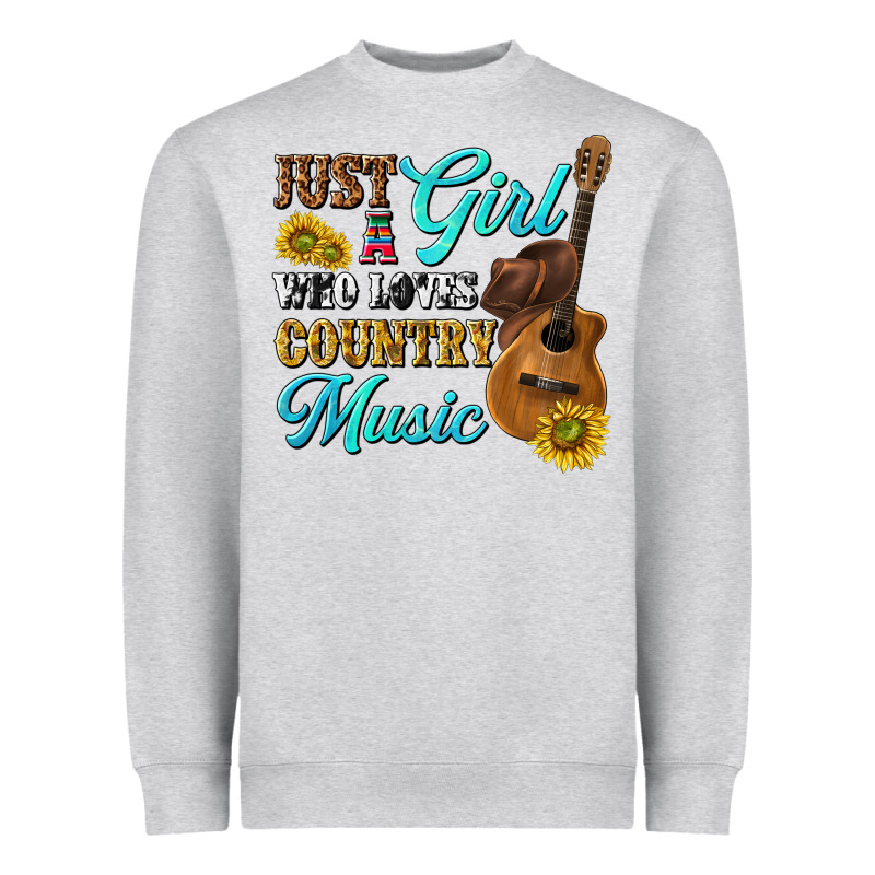 Just A Girl Who Loves Country Music Heavyweight Sweatshirt by texasbilliewilder | Teevron
