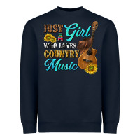 Navy just a girl who loves country music Heavyweight Sweatshirt - texasbilliewilder