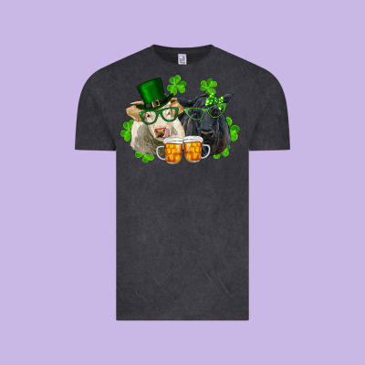 St. Patrick's Day Charolais And Black Angus Cows Vintage Tee Designed By Ranaportraitstore