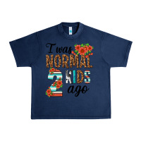 Navy i was normal two kids ago Urban Heavy Tee - texasbilliewilder