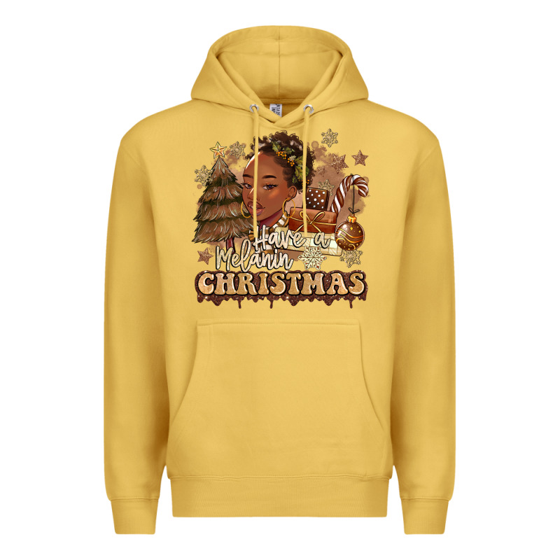 Have A Melanin Christmas  Black Woman Premium Hoodie by MaliasSmallBusiness | Teevron