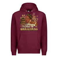 Burgundy have a melanin christmas  black woman Premium Hoodie - MaliasSmallBusiness