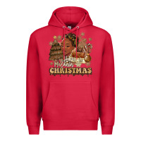 Cardinal have a melanin christmas  black woman Premium Hoodie - MaliasSmallBusiness