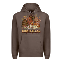 Coffee have a melanin christmas  black woman Premium Hoodie - MaliasSmallBusiness
