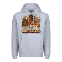 Heather Grey have a melanin christmas  black woman Premium Hoodie - MaliasSmallBusiness