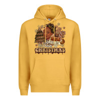 Mustard have a melanin christmas  black woman Premium Hoodie - MaliasSmallBusiness
