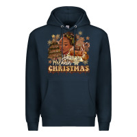 Navy have a melanin christmas  black woman Premium Hoodie - MaliasSmallBusiness