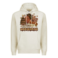 Oatmeal Heather have a melanin christmas  black woman Premium Hoodie - MaliasSmallBusiness
