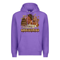 Purple have a melanin christmas  black woman Premium Hoodie - MaliasSmallBusiness