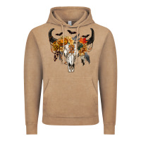 Vintage Coffee Halloween Bull Skull Vintage Hoodie - RanaPortraitStore