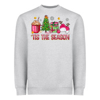 Heather Grey 'tis the season pink christmas Heavyweight Sweatshirt - Zillion Design Studio