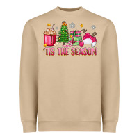 Mushroom 'tis the season pink christmas Heavyweight Sweatshirt - Zillion Design Studio