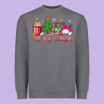 'tis The Season Pink Christmas Heavyweight Sweatshirt Designed By Zillion Design Studio