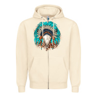 Sandshell bull skull indian headdress Zipper Hoodie - JahusDesignShop