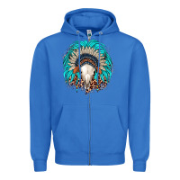True Royal bull skull indian headdress Zipper Hoodie - JahusDesignShop