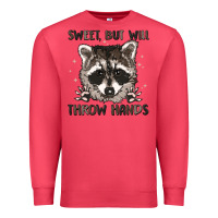 Cardinal sweet but will throw hands Premium Sweatshirt - MaliasSmallBusiness