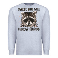 Heather Grey sweet but will throw hands Premium Sweatshirt - MaliasSmallBusiness